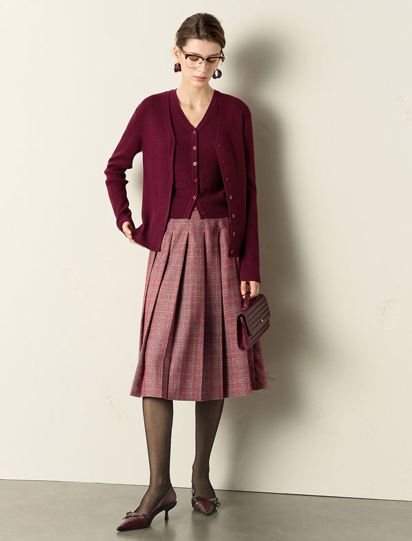 Knit Cardigan and Vest Two-Piece Set