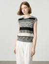 Sleeveless Striped Knit Top
