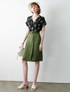 V-Neck Floral Silk Shirt