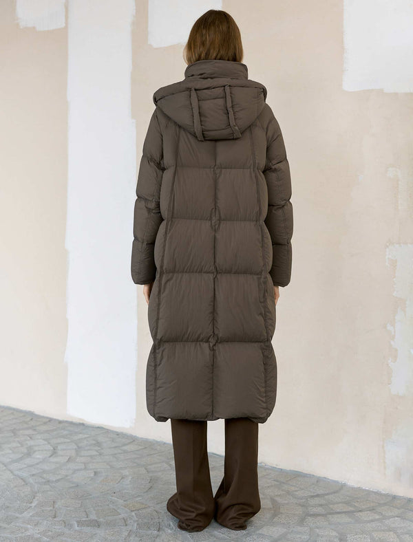 Removable Hooded Long Down Coat