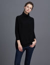 Textured Knit Relaxed Turtleneck Sweater