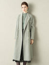 Light Green Wool Silk Blend Coat