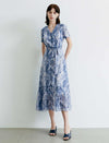 V-Neck Printed Mermaid Dress