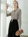 Geometric Detachable Tie-Neck Blouse