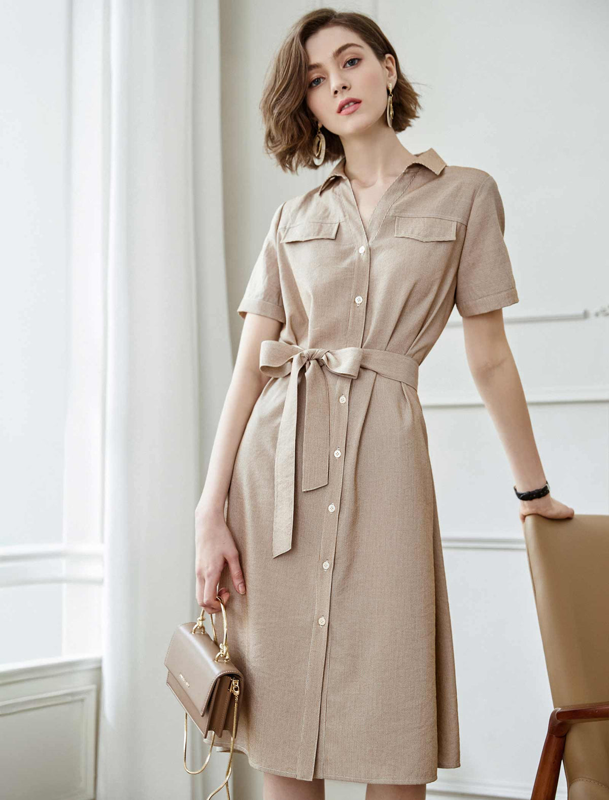 Vintage Short Sleeve Shirt Dress