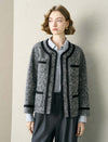 Tweed Wool-Blend Contrast Trim Jacket