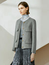 Wool Decorative Pockets Cropped Coats