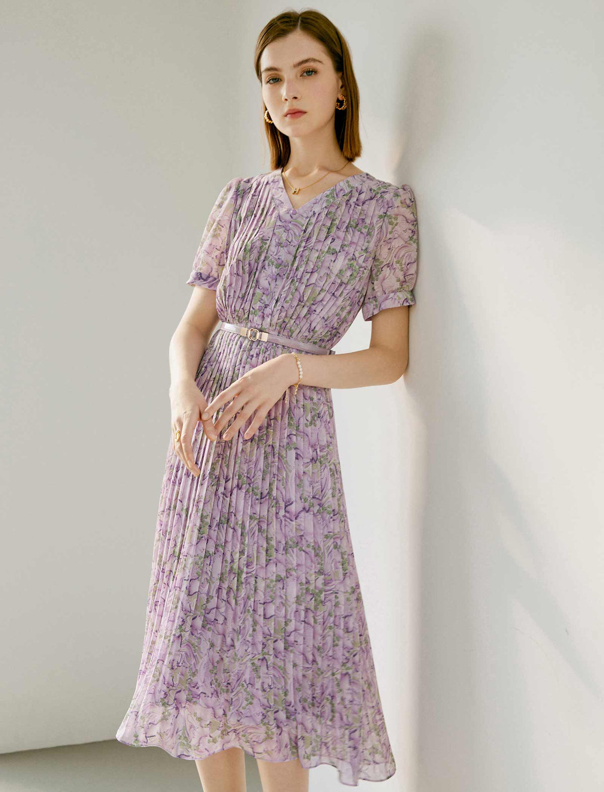V-Neck Printed Dress