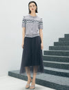 Fair Isle Pattern Short Sleeve Knit Cardigan