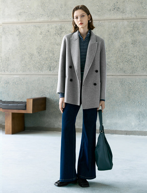 100% Wool Double-Breasted Blazer