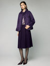 Wool Blend Contrast-Trim Button-Front Cropped Jacket