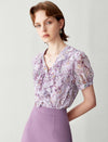 Short Sleeve Floral Chiffon Top