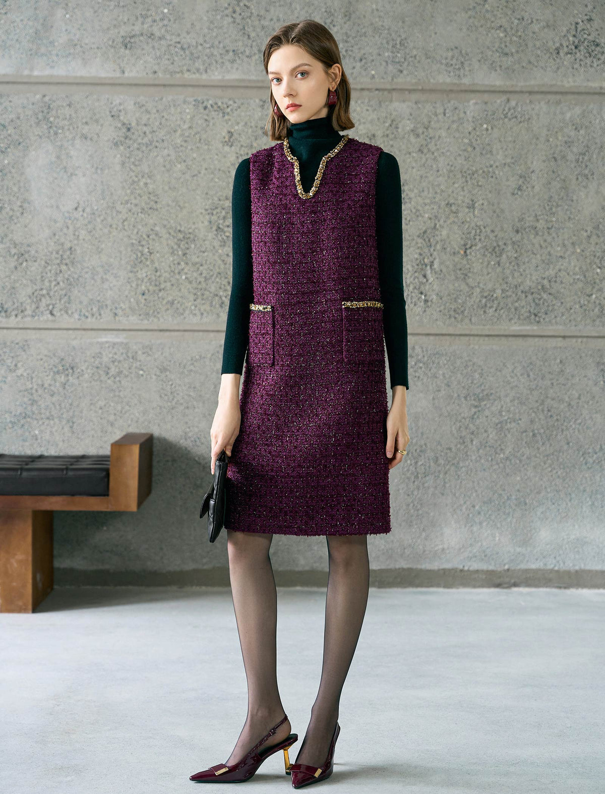 Purple Vintage Elegant Sleeveless Dress