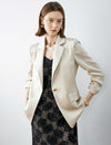 Satin Texture Single Breasted Blazer