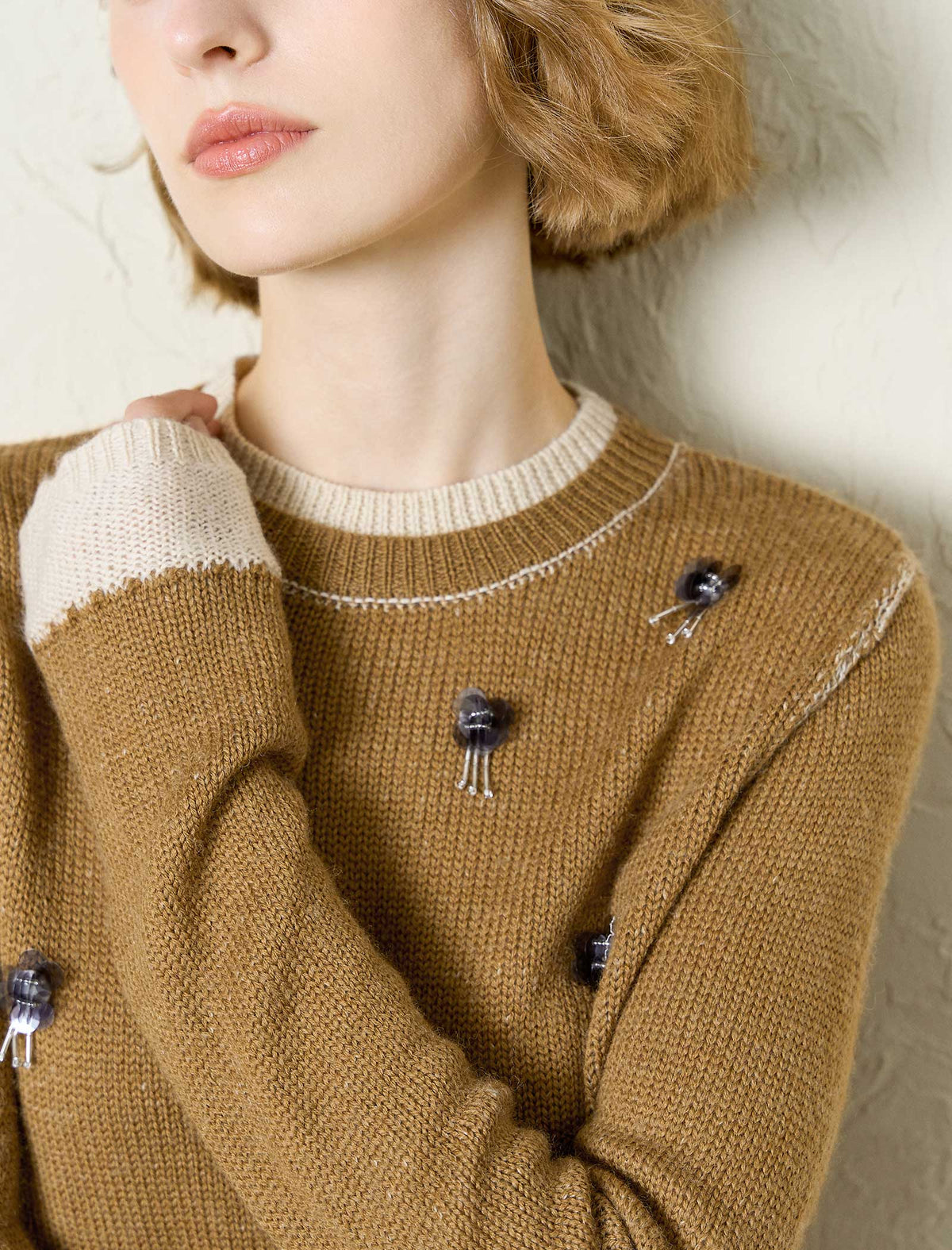 100% Wool Embellished Sweater