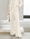 High‑Waist Jacquard Wide‑Leg Trousers