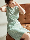 Sleeveless Striped Sheath Dress