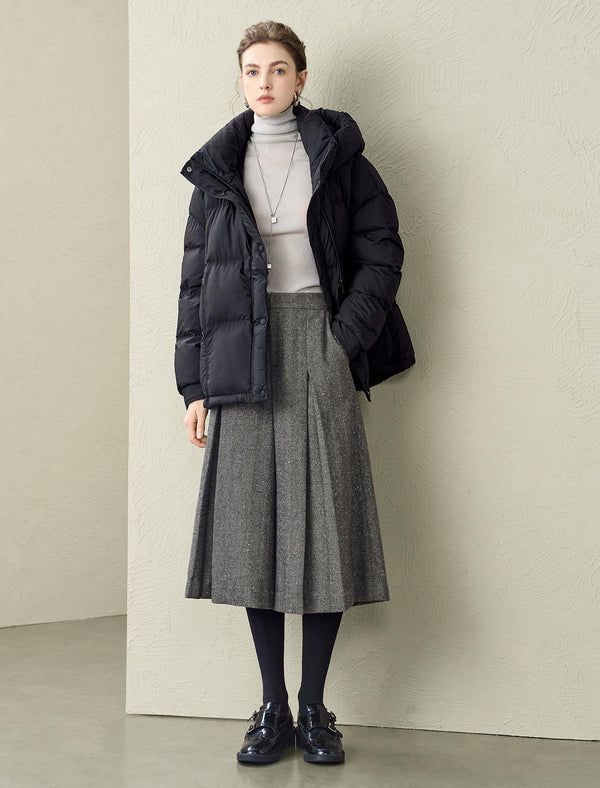 High Collar Hooded Down Jacket