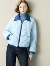 Denim-Collar Cropped Down Jacket
