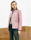 Stand-Collar Snap-Front Padded Coat