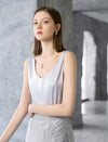 Satin V-Neck Sleeveless Top