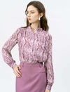 Mauve Pink Watercolor Print Blouse