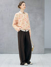 Wool Blend Floral Sequin Crewneck Relaxed Sweater