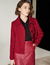 Wool Blend Textured Collared Button-Front Jacket