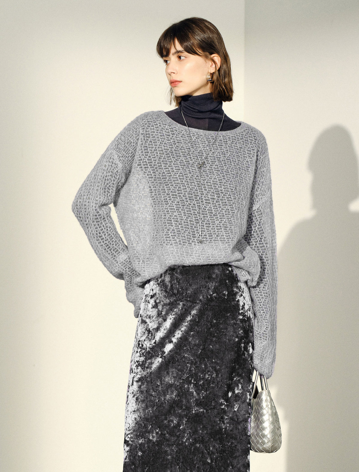 Hollow‑Out Crochet Knit Pullover