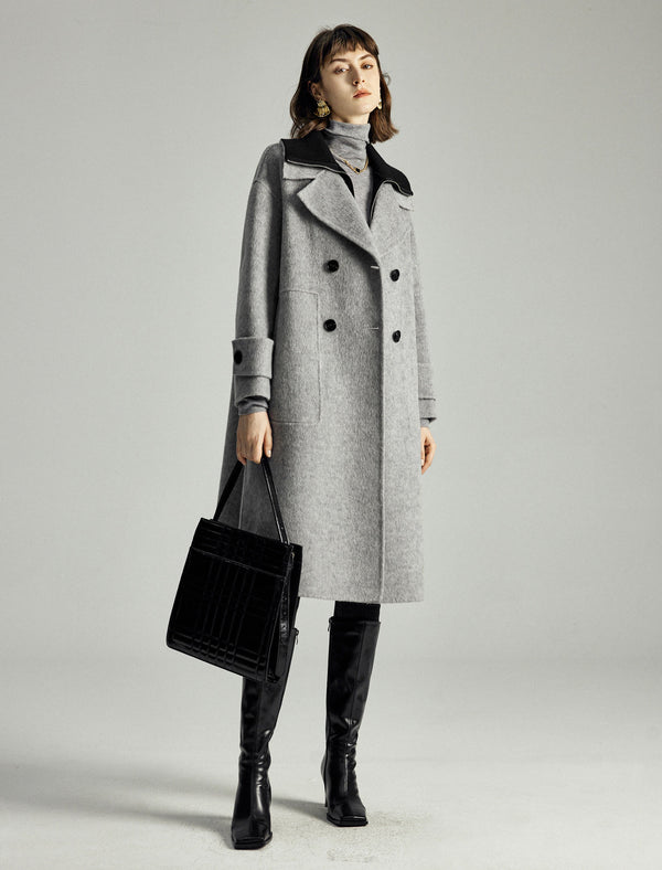Double-Faced Wool Layered Mid-Length Coat