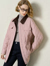 Blush Quilted Contrast Collar Padded Jacket