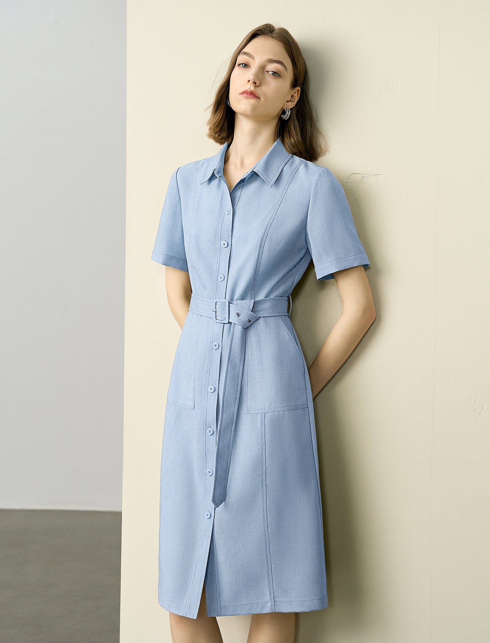 Belt Detail Shirt Dress – FancyEpic