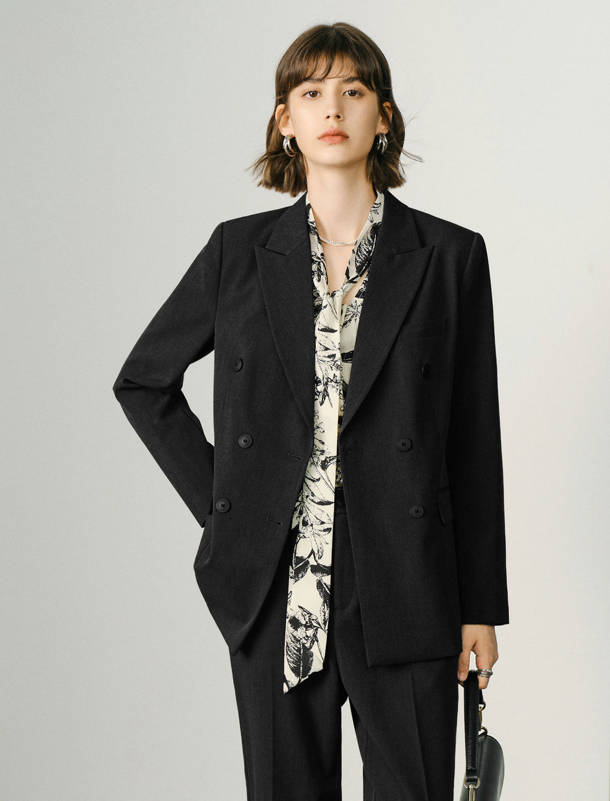 Black Double-Breasted Blazer