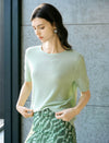 Mint Green Sequin Embellished Knit Top