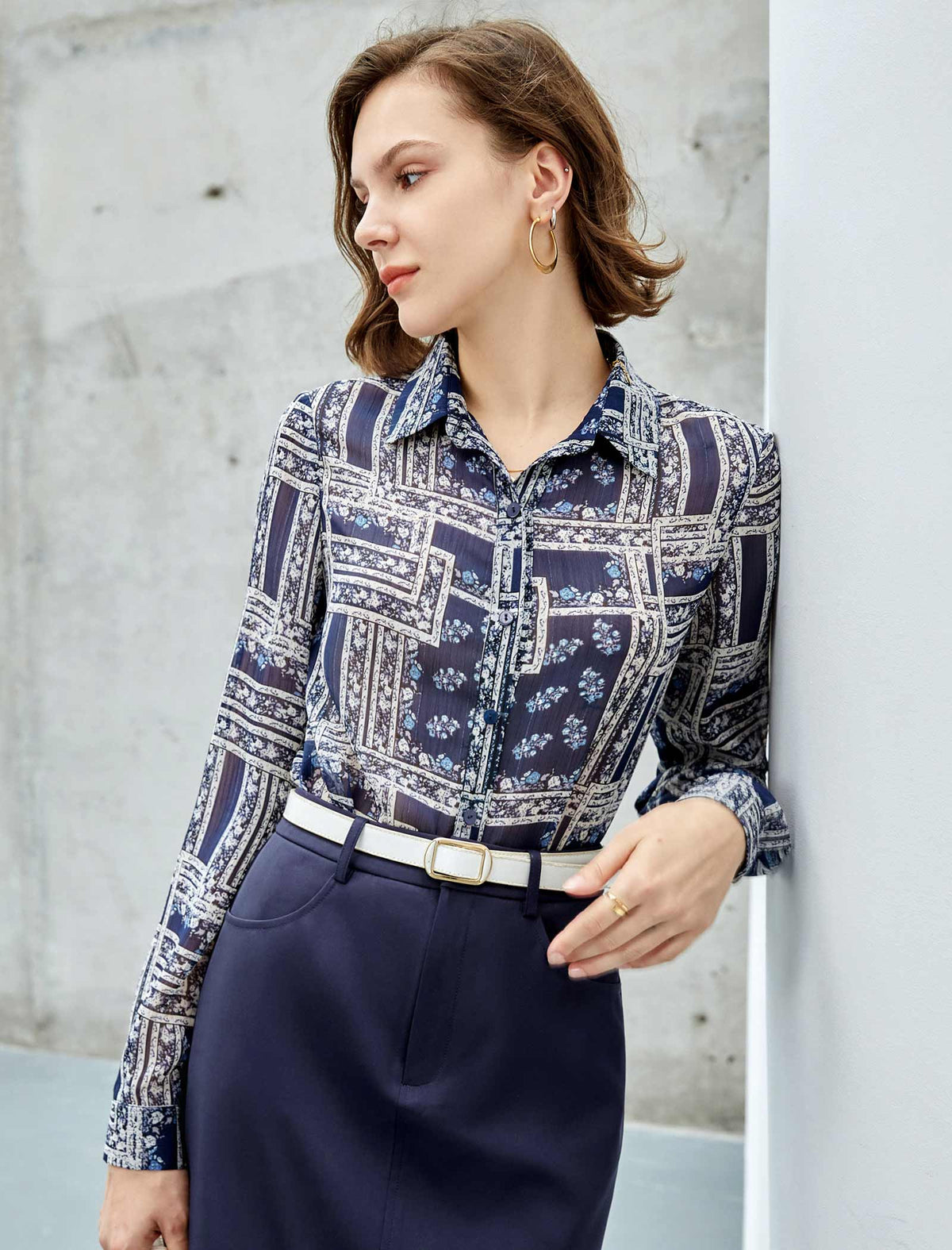 Vintage Long Sleeve Printed Shirt