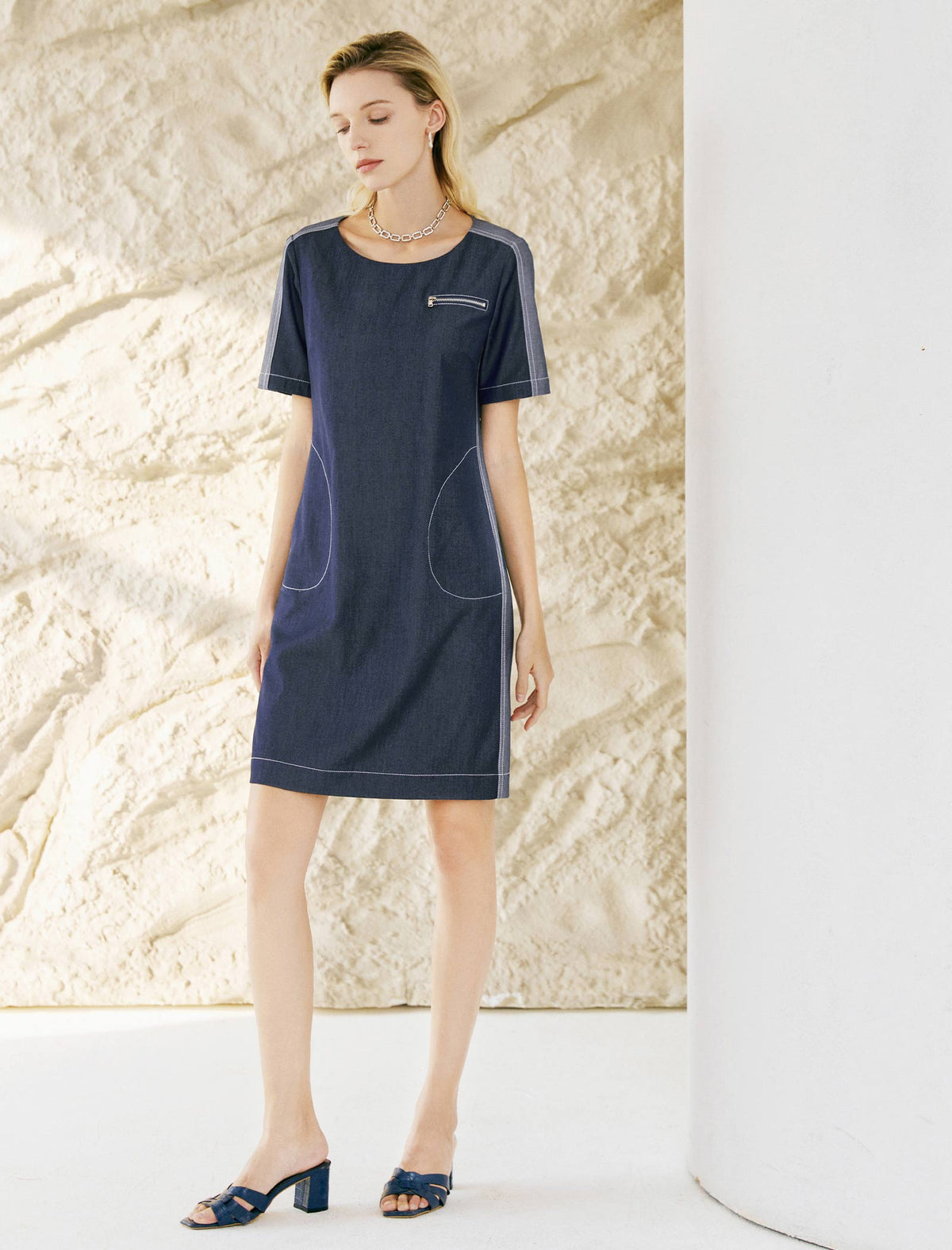 Round Neck Short Sleeve Dress