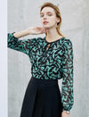 Floral Print Tie-Front Chiffon Top