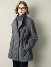 Quilted Polka Dot Padded Coat