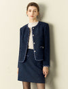 Navy Blue Tweed Jacket