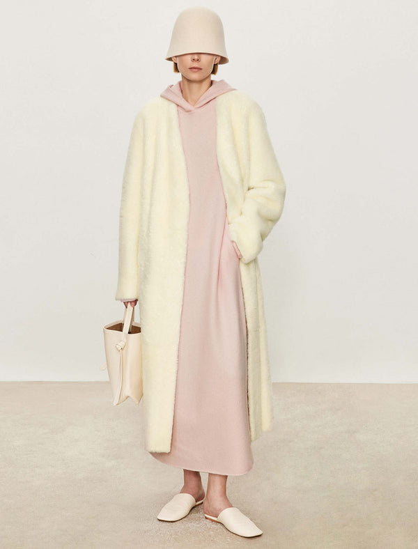 Oversized 100%Wool Hooded Midi Dress