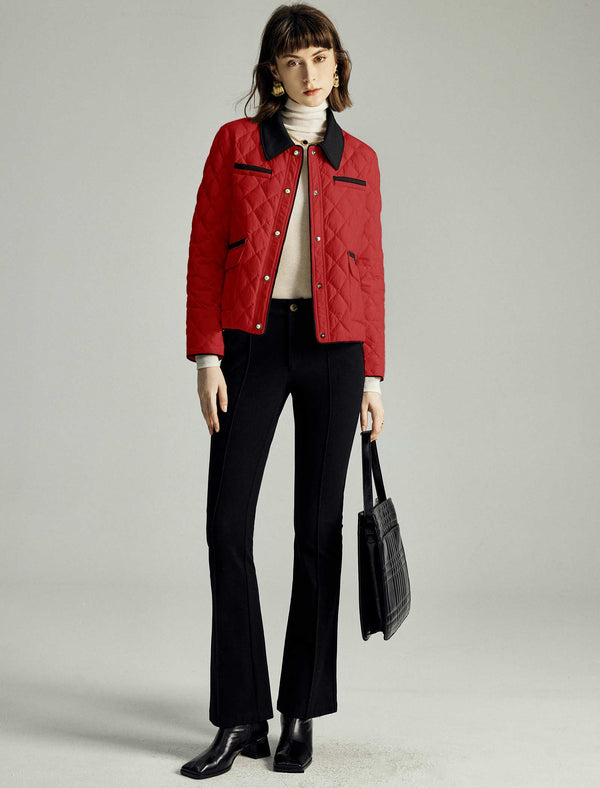 Quilted Contrast Detail Down Jacket