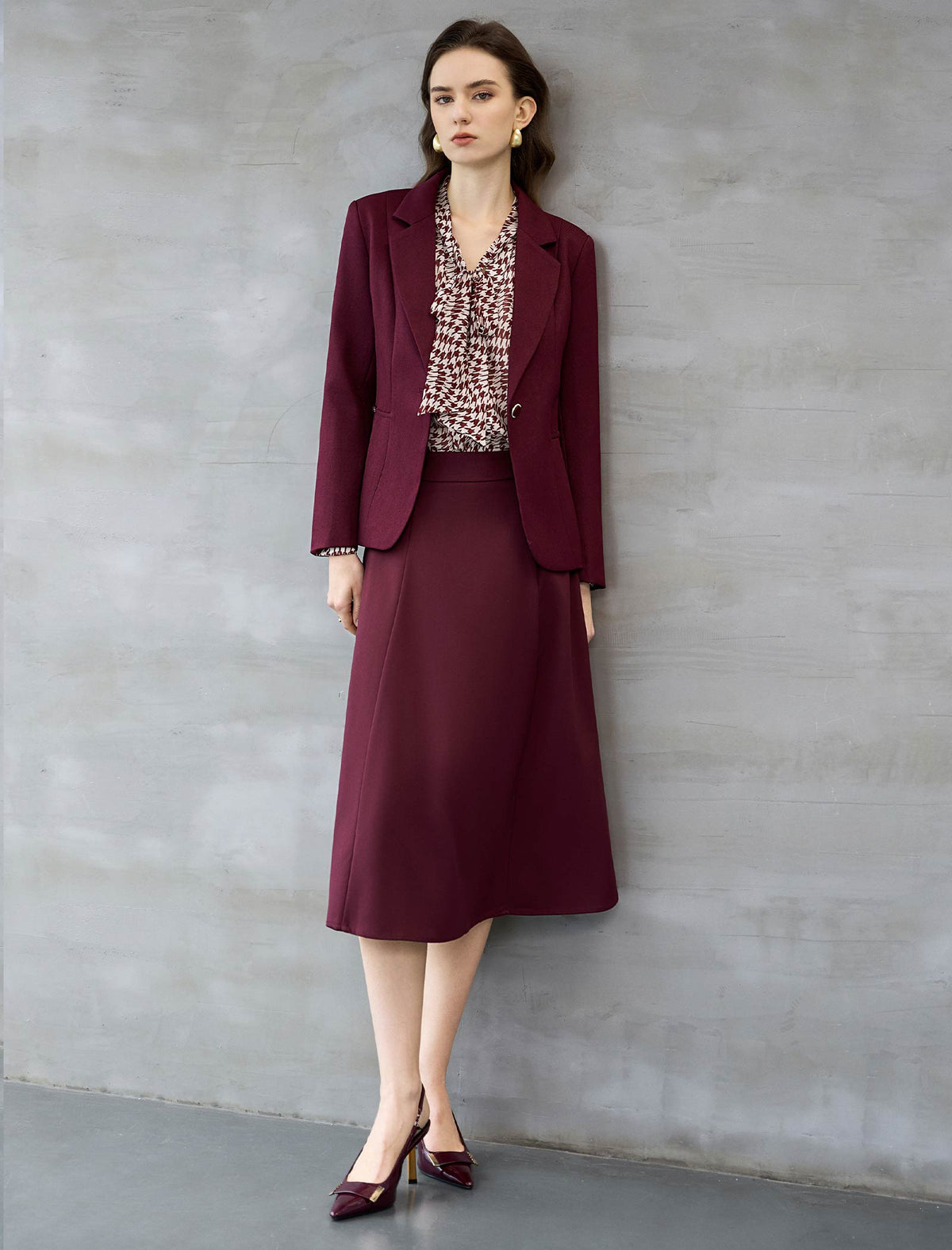 Burgundy Tailored Blazer