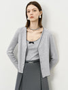 Wool Scallop Trim Cardigan and Cami Set