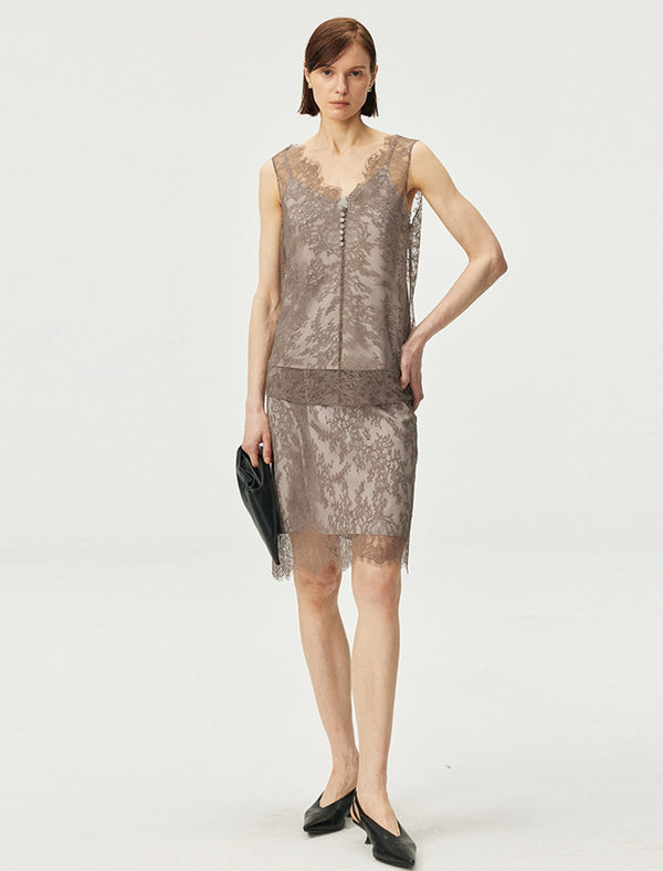 Sheer Lace Sleeveless Top