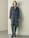 Plaid Wool-Blend Pocket Detail Coat