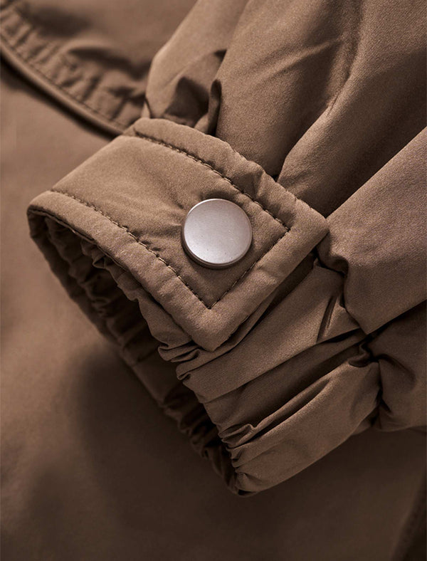 Brown Removable Hood Down Jacket