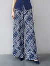 Vintage Geometric Print Wide Leg Trousers