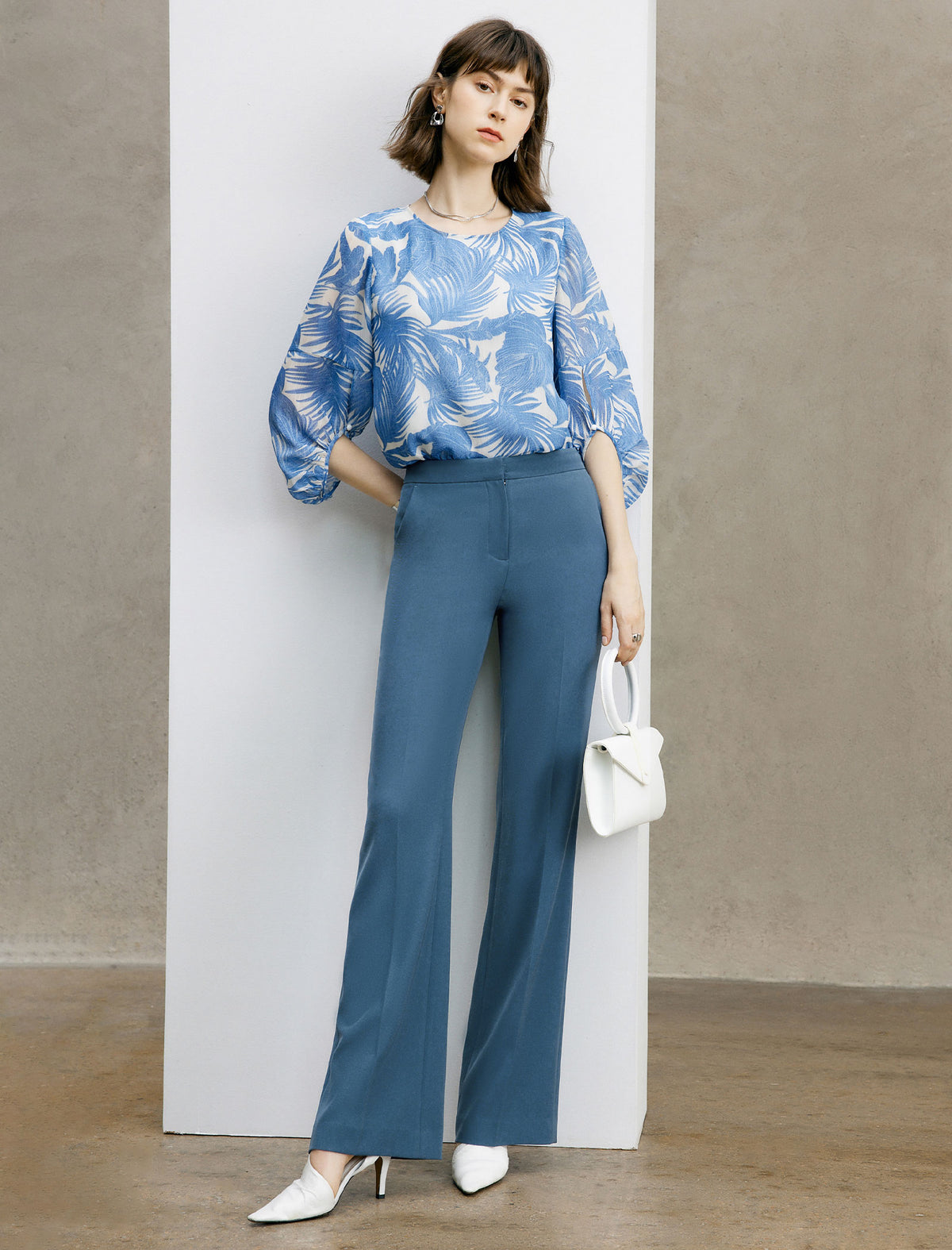 High‑Rise Flare Dress Pants