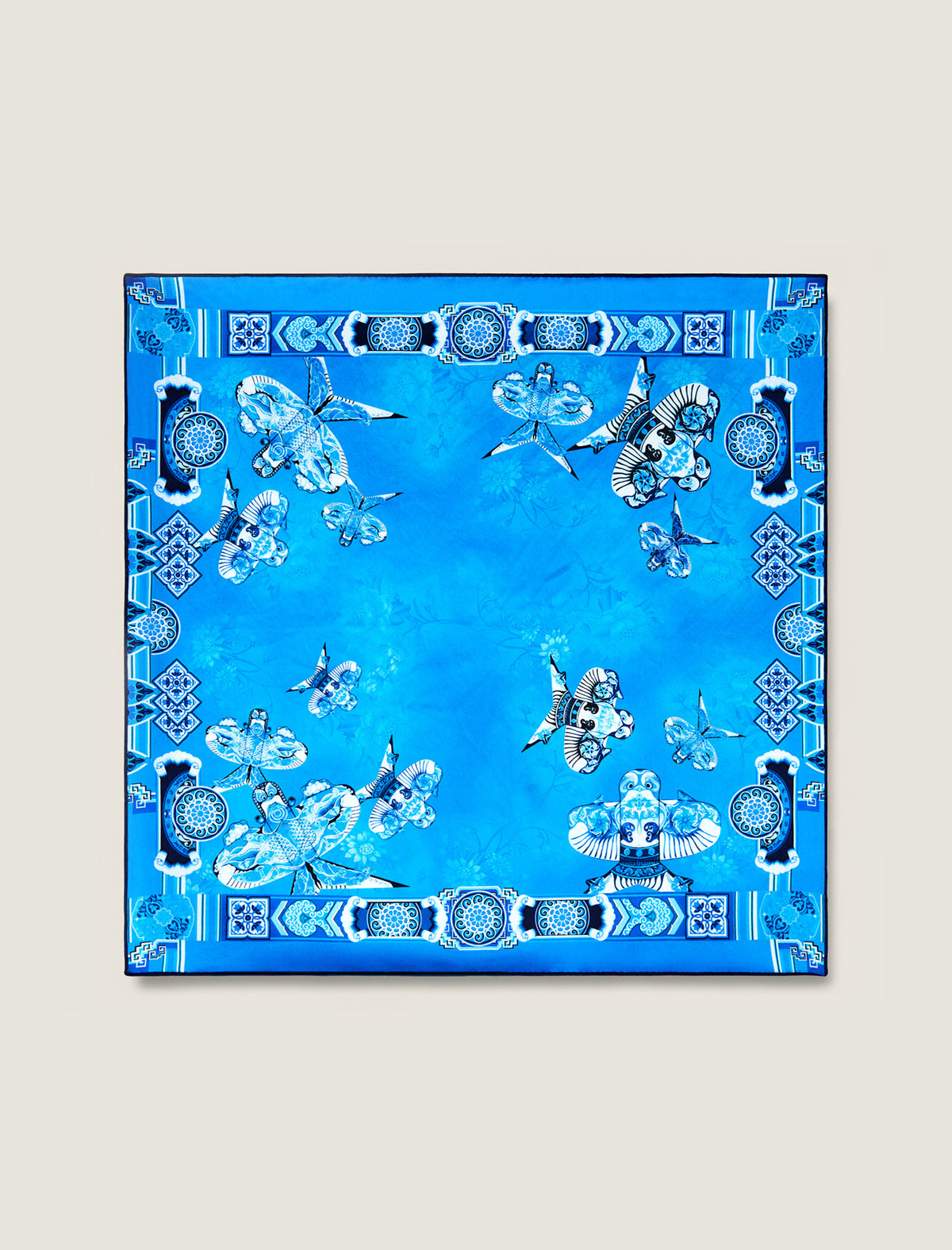 Amalfi Breeze 100% Mulberry Silk Square Scarf