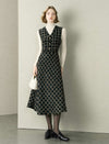 Tweed Check A-Line Sleeveless Midi Dress